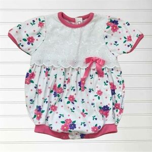 VINTAGE 80s 90s HEALTHTEX Girls Colorful Floral Bubble